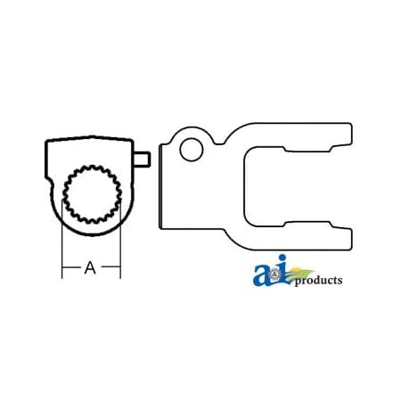 A & I Products Tractor Yoke, Splined 1 3/4" - 6 Spline w/ Ball collar 6" x4" x4" A-BP5720H0455-A